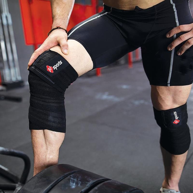 TJ Sports Knee Wraps in action during powerlifting