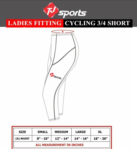 TJ Sports Women 3/4 Cycling Tights Grey detail
